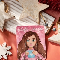 Серьги висячие со стразами &laquo;Новогодние&raquo; две снежинки, цвет бело-голубой в серебре