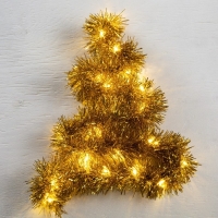 Гирлянда «Мишура» 1 м роса, IP20, золотистая нить, 22 LED, 6 слоёв, d=7 см, батарейки CR2032х2 (в комплекте), свечение тёплое белое Гирлянда «Мишура» 1 м роса, IP20, золотистая нить, 22 LED, 6 слоёв, d=7 см, батарейки CR2032х2 (в комплекте), свечение тёплое белое