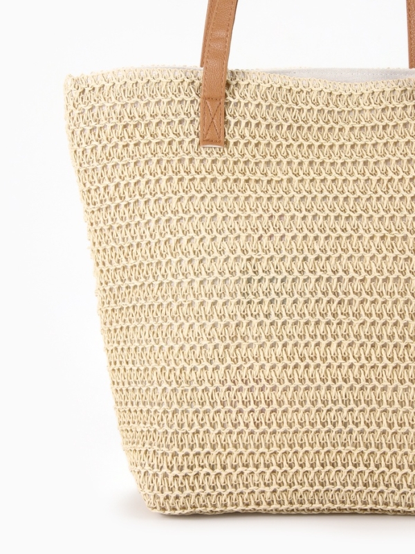 Сумка пляжная Одноцвет, 47*14*35, отд на молнии, подкладка, беж Сумка пляжная Одноцвет, 47*14*35, отд на молнии, подкладка, беж