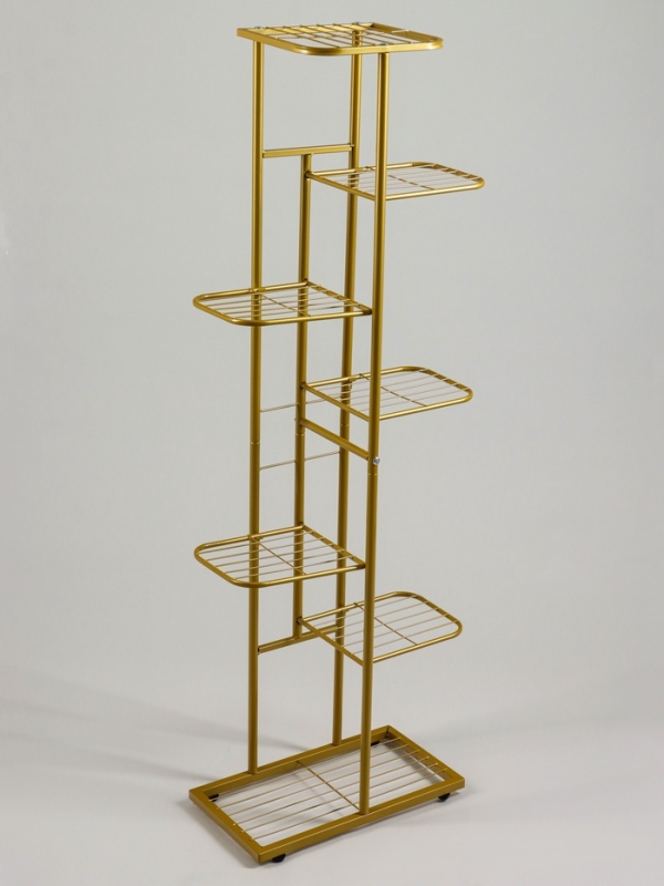 Подставка для цветов Greengo, 7 полок, 43 &times; 22 &times; 126 см, напольная, металл, цвет золотой