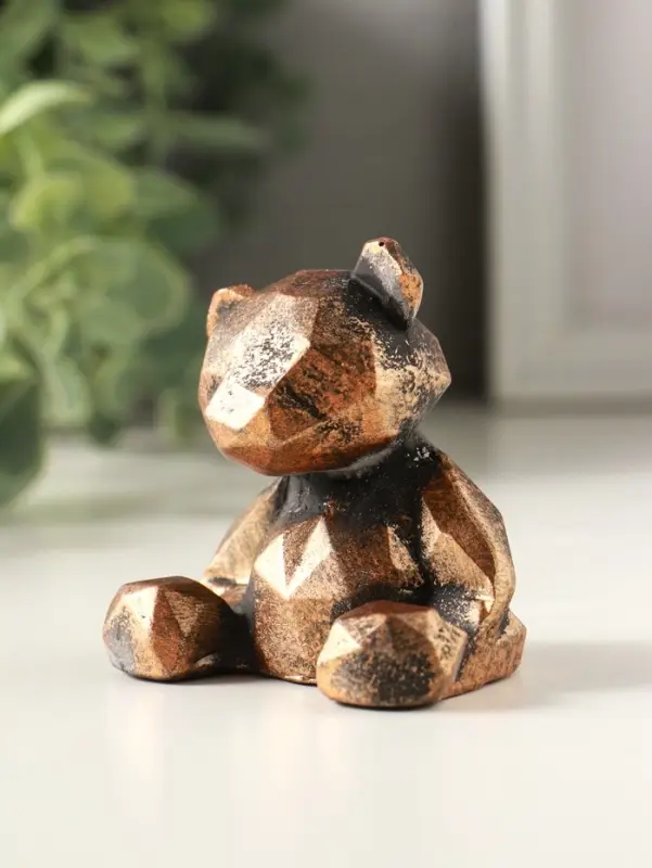 Статуэтка "Мишка геометрический", 6х6х5 см, винтажная бронза