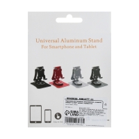 Подставка для телефона, регулируемая, складная, поворот на 360&deg;, металл, серебристая