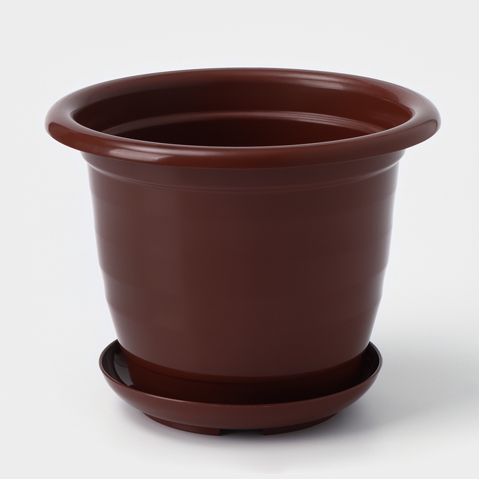 Горшок для цветов с поддоном Доляна &laquo;Арена&raquo;, 2 л, цвет коричневый