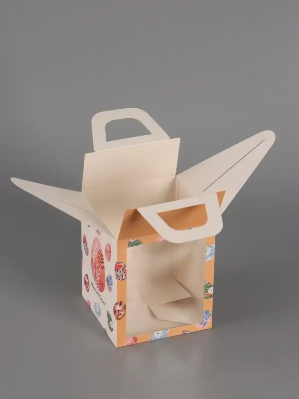 Пасхальная коробочка с окном "Расписные яйца" 15 х 15 х 18 см