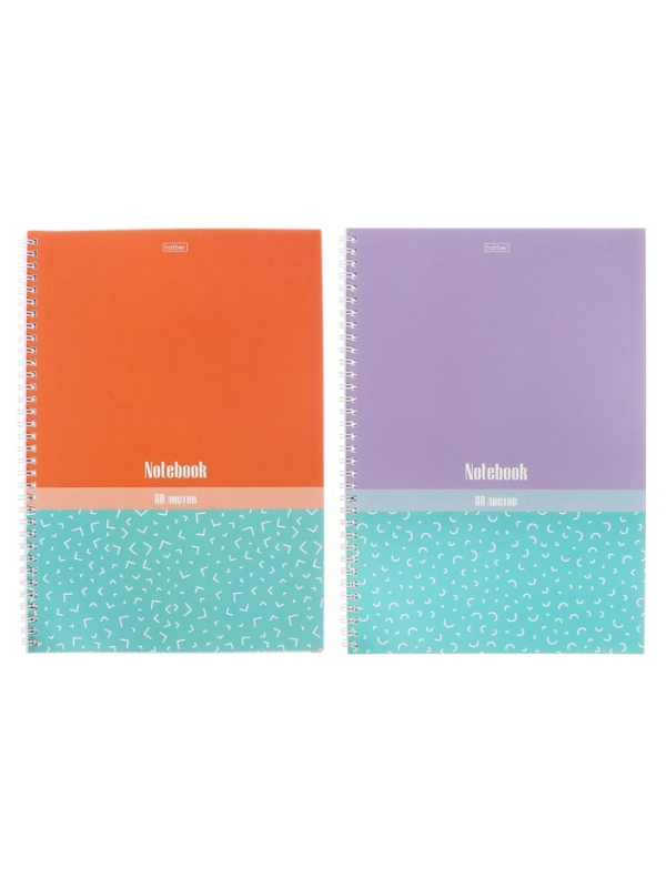 Тетрадь 80л кл на гребне "Скобочки", S-touch,перф на отрыв,цв срез,офсет 60-65г/м&sup2; 2В МИКС