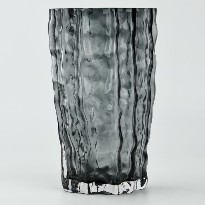 Ваза для цветов &laquo;Марбл блэк&raquo; из черного стекла 23&times;15&times;9 см