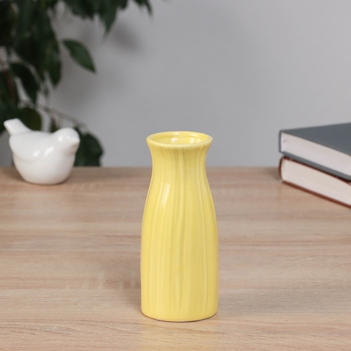 Ваза керамика настольная Ваза керамика настольная "Фрэнсис" талия, 12,5х5 см, жёлтый