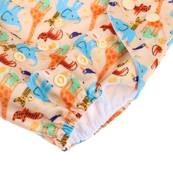 Многоразовый подгузник &laquo;Африка&raquo;, 3-15 кг, цвет бежевый, Крошка Я