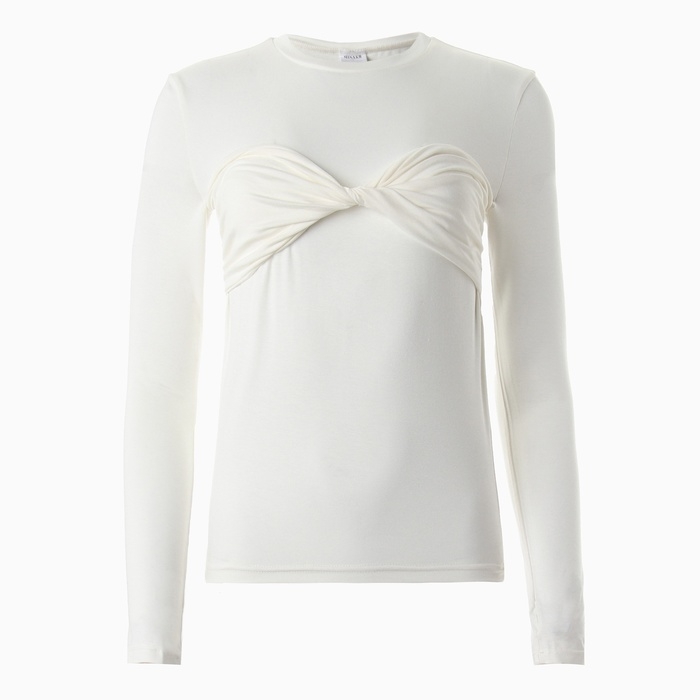 Лонгслив женский MINAKU: Casual Collection цвет молочный, р-р 48