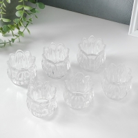 Подсвечник стекло на 1 свечу "Подснежник" прозрачный 7х7х7 см Подсвечник стекло на 1 свечу "Подснежник" прозрачный 7х7х7 см