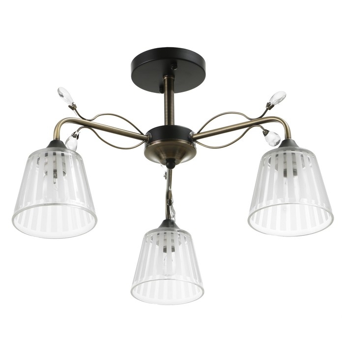 Люстра "Шарлин" 3хЕ27 40Вт черный-латунь 49х49х29 см BayerLux