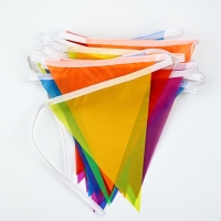 Гирлянда на ленте текстильная "Цветные флажки", дл. 10 м