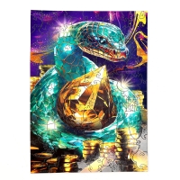 Пазлы фигурные деревянные на новый год &laquo;Змея. Сокровищница&raquo;, 148 элементов, символ года 2025