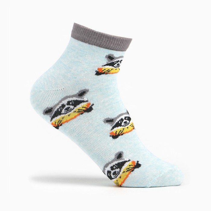 Носки женские "Еноты с арбузом", цвет голубой, размер 38-40