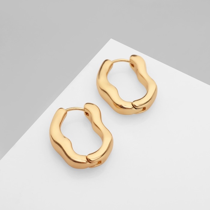 Серьги металл &laquo;Богема&raquo; волны, цвет золото