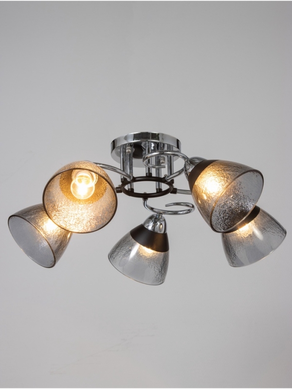 Люстра "Дождь" 5х40Вт Е27 хром 58х58х24см