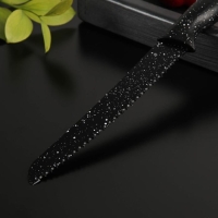 Нож с антиналипающим покрытием Доляна &laquo;Зефир&raquo;, хлебный, лезвие 20 см, цвет чёрный