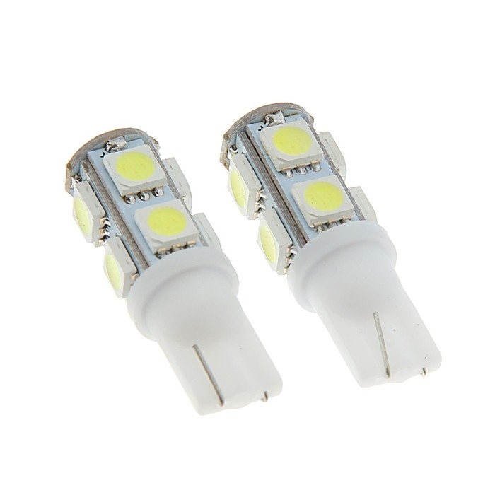 Автолампа светодиодная Cartage, T10 W5W, 12 В, 9 SMD-5050, набор 2 шт Автолампа светодиодная Cartage, T10 W5W, 12 В, 9 SMD-5050, набор 2 шт