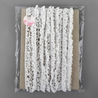 Тесьма вязаная, на резинке, 12 мм, 9 &plusmn; 0,5 м, цвет белый