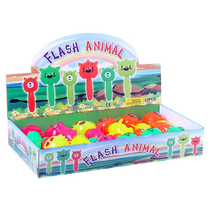 Мяч &laquo;Цветочек&raquo;, световой, с пищалкой, на резинке, цвета МИКС