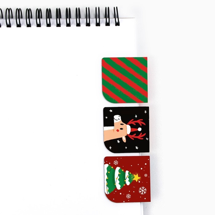 Подарочный набор новогодний &laquo;Новогодние чудеса&raquo;: блокнот на спирали А6, 40 листов, магнитные закладки 3 шт и ручка пластик