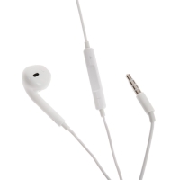 Наушники проводные, вкладыши, микрофон, белые Наушники проводные, вкладыши, микрофон, белые