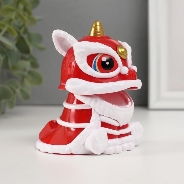 Маятник пластик "Китайский лев" красно-белый 8,5х7,3х8,5 см