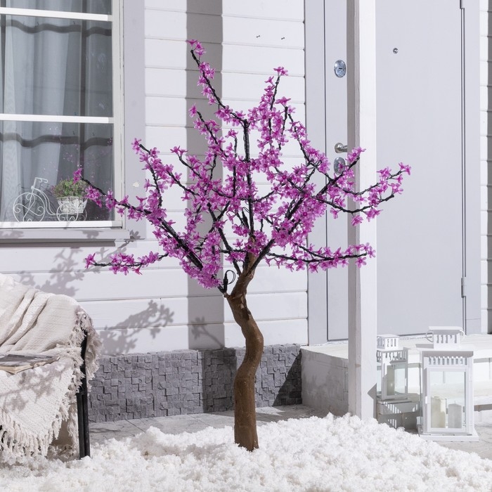 Светодиодное дерево &laquo;Сакура&raquo; 1.5 м, 540 LED, постоянное свечение, 220 В, свечение фиолетовое