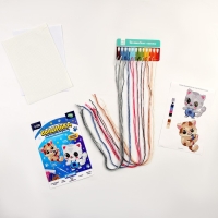 Вышивка крестиком для детей на пластиковой канве &laquo;Воздушные котята&raquo;, набор для творчества