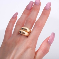 Кольцо &laquo;Минимал&raquo; двойное, цвет золото, безразмерное