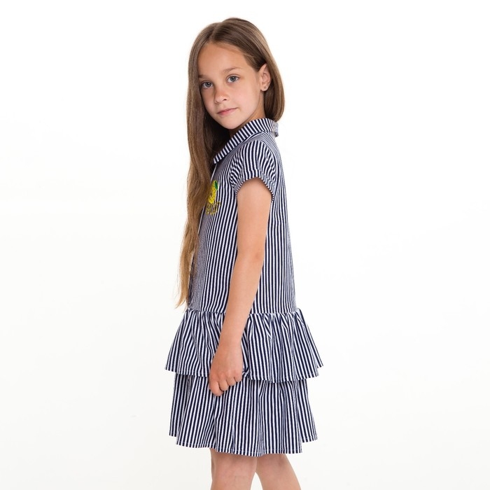 Платье для девочки, цвет синий/белый, рост 116 см