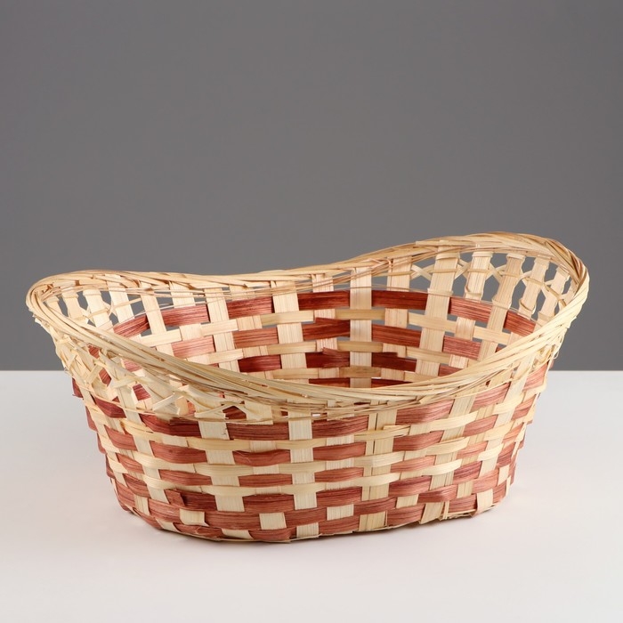 Корзина плетеная Корзина плетеная "Ладья", без ручки, 41х28/27х 20 Н 15 см, бамбук