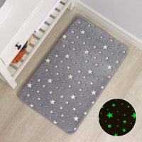 Коврик для ванной и туалета Доляна &laquo;Светящиеся звёзды&raquo;, 50&times;80 см, цвет серый, рисунок МИКС
