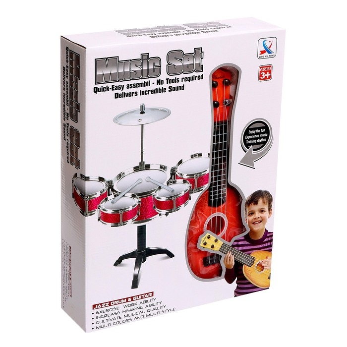 Барабанная установка &laquo;Крутой музыкант&raquo;, с гитарой, МИКС