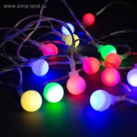 Гирлянда &laquo;Нить&raquo; 3 м с насадками &laquo;Шарики&raquo;, IP20, прозрачная нить, 20 LED, свечение мульти (RG/RB), мигание, USB