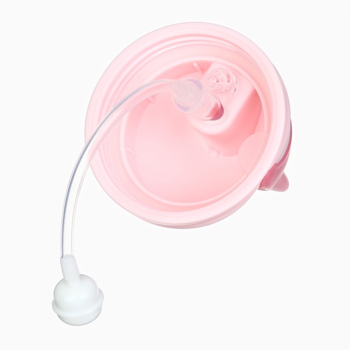 Поильник детский M&B &laquo;Котик&raquo; с трубочкой, от 9 мес., 280 мл., цвет молочно-розовый