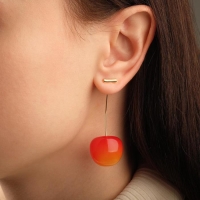 Серьги пластик &laquo;Ягодка&raquo; вишня, цвет красный в золоте