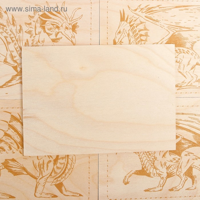 Доски для выжигания, 4 шт.: 19 &times; 13 см, серия "Драконы" + 1 чистая доска