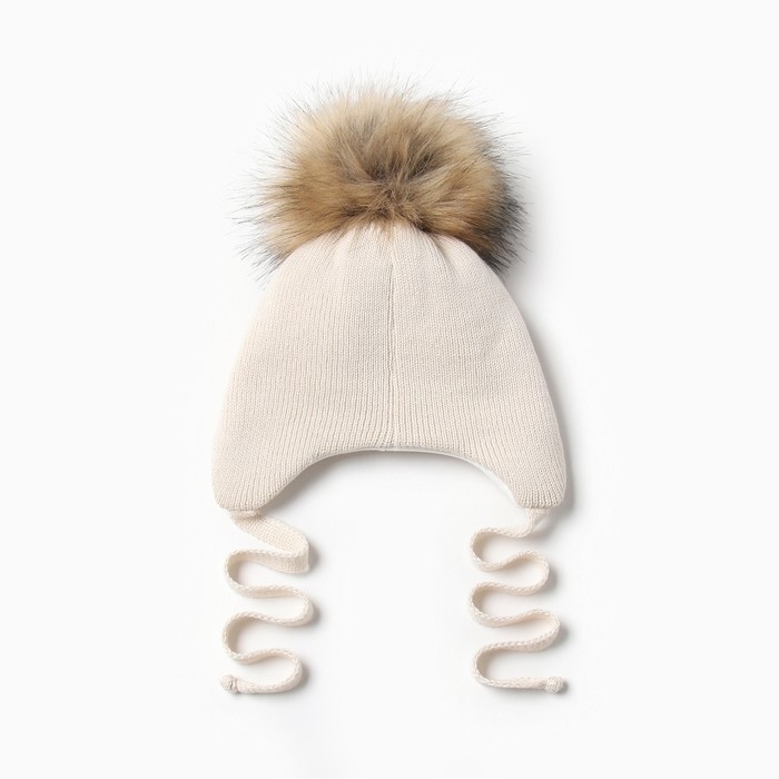 Шапка детская MINAKU с утеплителем, р-р 42-44, цвет молочный
