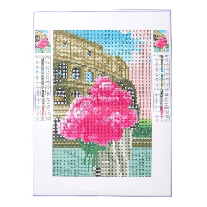 Алмазная мозаика с полным заполнением на холсте &laquo;Пионы&raquo;, 20 х 30 см
