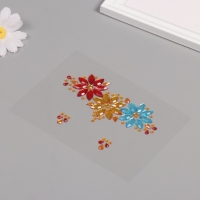 Наклейка пластик стразы на лицо "Три цветка" яркие цвета 14,5х16 см Наклейка пластик стразы на лицо "Три цветка" яркие цвета 14,5х16 см