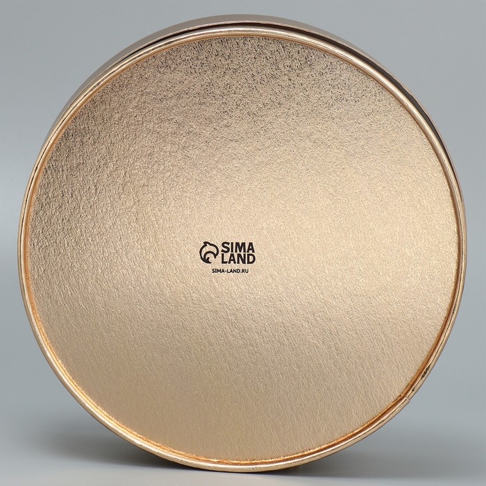 Коробка для макарун, кондитерская упаковка тубус с окном, &laquo;Золото&raquo; 16 х 16 х 5 см