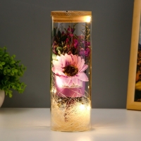 Ночник колба "Букет с розовым цветком" LED от батареек LR1130 8х8х23 см RISALUX Ночник колба "Букет с розовым цветком" LED от батареек LR1130 8х8х23 см RISALUX