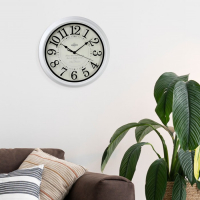Часы настенные, интерьерные, d=31 cм, бесшумные, белые