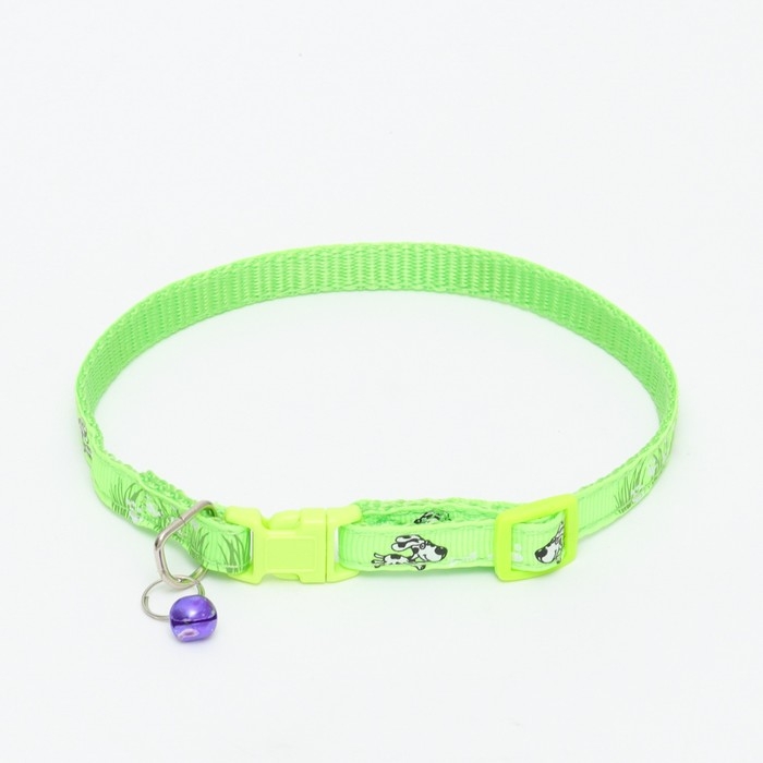 Ошейник "Лето" с бубенчиком, 30 х 1 см, капрон, салатовый