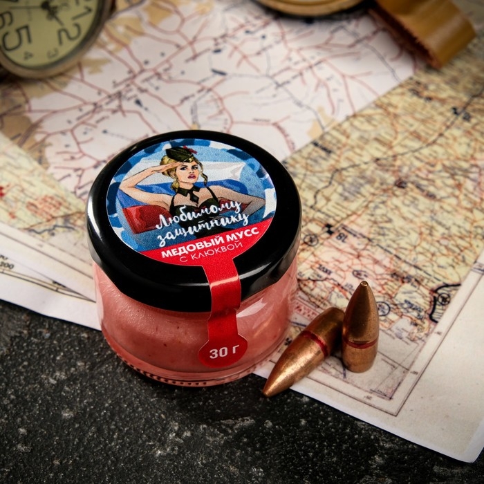 Медовый мусс Медовый мусс "Любимому защитнику", с клюквой, 30 г