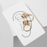 Серьги &laquo;Каффы&raquo; кольца и трубы, цвет золото