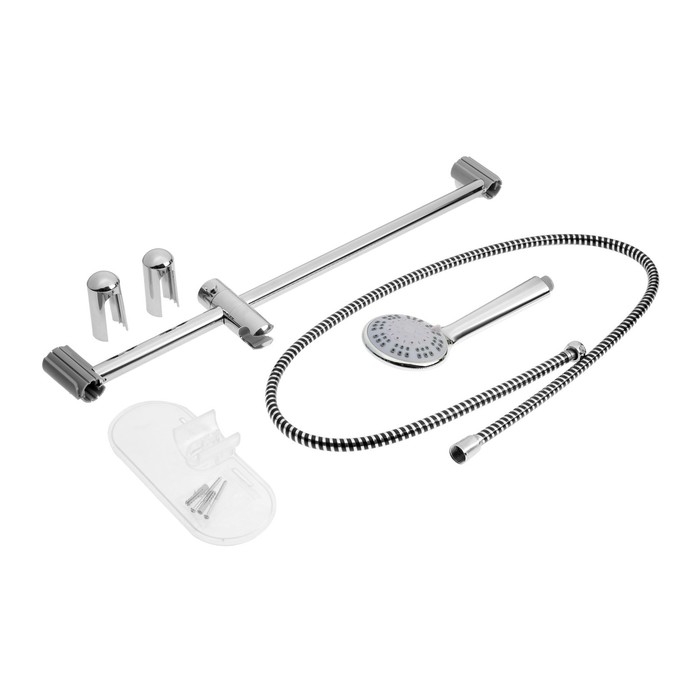 Набор для душа ZEIN H02, стойка с мыльницей и держателем, шланг 150 см, лейка 3 режима, хром