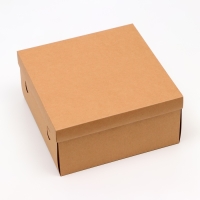 Коробка подарочная складная, упаковка, крышка-дно, крафт, 25 х 25 х 12 см