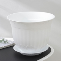 Горшок с поддоном «Ангара», 7 л, белый Горшок с поддоном «Ангара», 7 л, белый